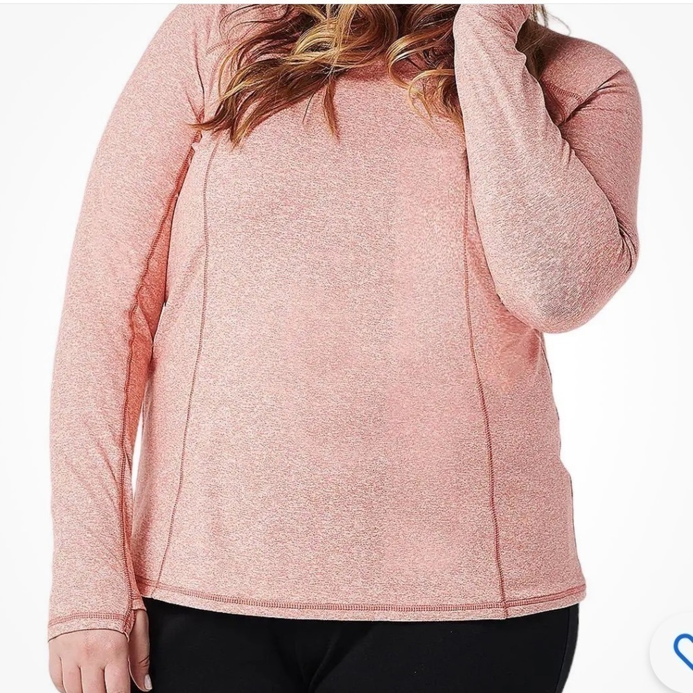 Zuda Athletic Crewneck Pullover Zip Pocket Pink Size Medium
